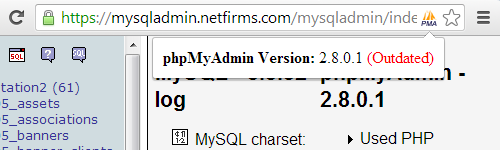 Netfirms is Running phpMyAdmin 2.8.0.1