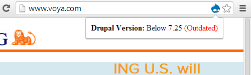 The Voya Financial Website is Running a Drupal Version Below 7.25