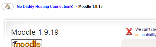 GoDaddy's Hosting Connectin is installing Moodle 1.9.19