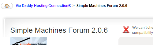 GoDaddy's Hosting Connectin is installing Simple Machine Forum 2.0.6