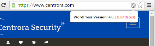 The Centrora Security website is Running WordPress Version 4.0.1