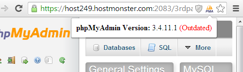 HostMonser is running phpMyAdmin 3.4.11.1