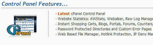 HostGator claims they run the "Latest cPanel Control Panel"