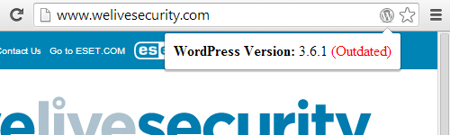 The We Live Security website is Running WordPress 3.8.1