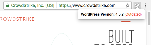 The CrowdStrike Website is Running WordPress Version 4.5.2